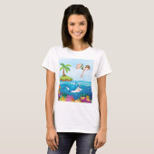 Meisje Duiken In De Oceaan Vriendelijke Shark Cora T-shirt (Voorkant volledig)