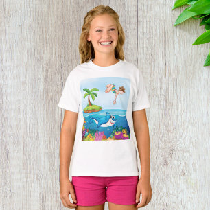 Meisje Duiken In De Oceaan Vriendelijke Shark Cora T-shirt