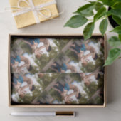 Meisje duwen Cupido Valentijn Bouguereau schilderi Tissuepapier (Geschenk)