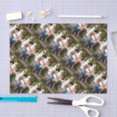 Meisje duwen Cupido Valentijn Bouguereau schilderi Tissuepapier (Craft)