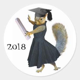 Meisje Eekhoorn Afstudeerder 2018 Sticker
