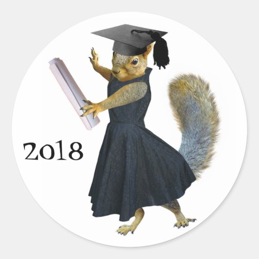 Meisje Eekhoorn Afstudeerder 2018 Sticker (Voorkant)