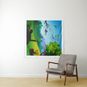 Meisje & Eekhoorn in het wild Wandkleed (In Situ (horizontaal))