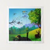 Meisje & Eekhoorn in het wild Wandkleed (Voorkant)