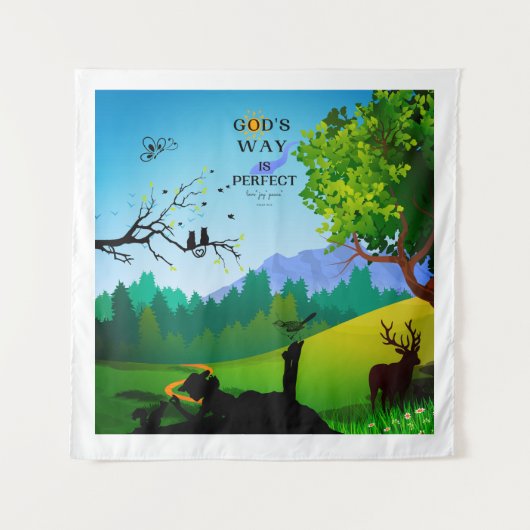 Meisje & Eekhoorn in het wild Wandkleed (Voorkant)