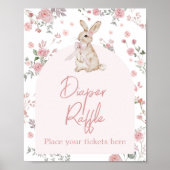Meisje Een Bunny Baby shower Luier Raffle Poster (Voorkant)