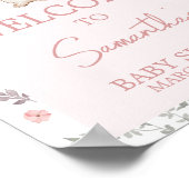 Meisje Een Bunny Baby shower Welkom Poster (Hoek)