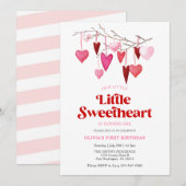 Meisje Een Kleine Liefje Valentijn 1e Verjaardag Kaart (Voorkant / Achterkant)