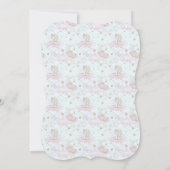 Meisje Eenhoorn Baby Douche Uitnodigingen (Achterkant)