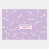 Meisje Eenhoorn gepersonaliseerde inpakpapier vell (Voorkant 3)