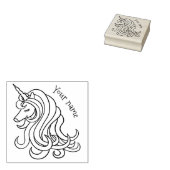 Meisje eenhoorn ontwerp met jouw naam rubberstempel (Gestempeld)