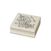 Meisje eenhoorn ontwerp met jouw naam rubberstempel (Stempel)