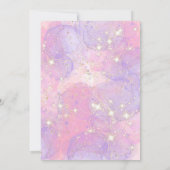 Meisje Eenhoorn Roze Gouden Glitter 2e Verjaardags Kaart (Achterkant)