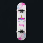 Meisje Eenhoorn skateboard met naam<br><div class="desc">Maak dit Unicorn skateboard uw door jouw tekst toe te voegen. Als u toegang wilt krijgen tot geavanceerde bewerkingsgereedschappen, gaat u naar "Deze sjabloon aanpassen" en klikt u op "Details", scrolt u naar beneden en drukt u op de link "Klik om verder aan te passen". Ideaal voor elke Occasie zoals...</div>