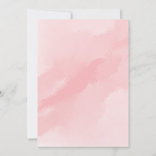 Meisje Eenvoudige Roze Waterverf Oh Baby shower Kaart (Achterkant)