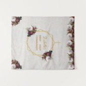 Meisje Eerste Communie Achtergrond Goud Bourgondië Wandkleed (Voorkant (horizontaal))