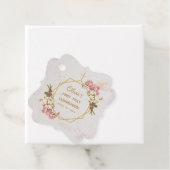 Meisje Eerste Communie Bloemen Goud Roze Orchideeë Bedankjes Labels (In situ)