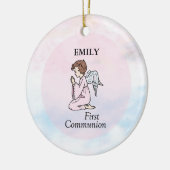 Meisje, Eerste Communie Engel Keramisch Ornament (Links)