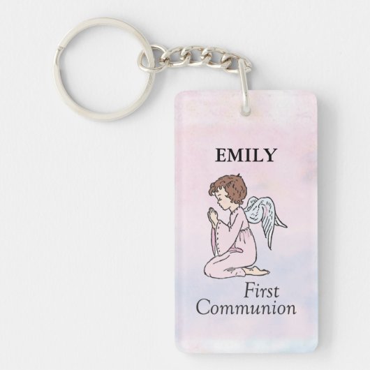 Meisje, Eerste Communie Engel Sleutelhanger (Voorkant)