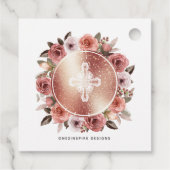 Meisje Eerste Communie Roos Goud, Blush Floral Bedankjes Labels (Achterkant)