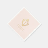 Meisje Eerste Communie Roze Gouden Kruis  Crest Servet (Hoek)