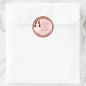 Meisje Eerste Communie Roze Rose Gouden Envelop Se Ronde Sticker (Tas)