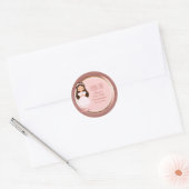 Meisje Eerste Communie Roze Rose Gouden Envelop Se Ronde Sticker (Envelop)
