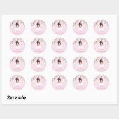 Meisje Eerste Communie Stickers, Brunette Updo Ronde Sticker (Vel)