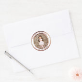 Meisje Eerste Heilige Communie Metallic en Glitter Ronde Sticker (Envelop)