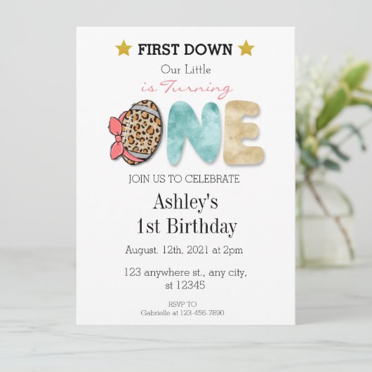 Meisje Eerste Jaar Down Kaart (Staand voorkant)