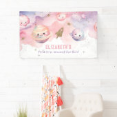 Meisje Eerste reis rond de zon Planeten verjaardag Spandoek (Insitu)