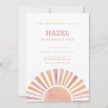 Meisje eerste reis rond de zon Verjaardag Uitnodig