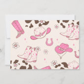 Meisje Eerste Rodeo 1e verjaardagsfeestje foto Kaart (Achterkant)