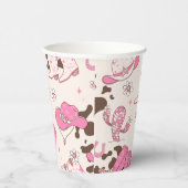 Meisje Eerste Rodeo Cowgirl roze bruin verjaardags Papieren Bekers (Rechts)