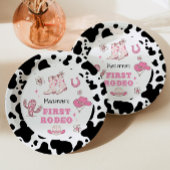 Meisje Eerste Rodeo Cowgirl verjaardagsfeestje Papieren Bordje