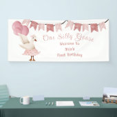 Meisje eerste verjaardag Een Gekke ganzenbanner Spandoek (Beurs)