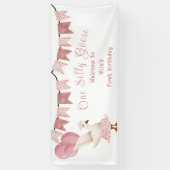 Meisje eerste verjaardag Een Gekke ganzenbanner Spandoek (Verticaal)