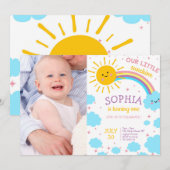 Meisje Eerste Verjaardag Foto Little Sunshine Afbe Kaart (Voorkant / Achterkant)