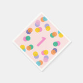 Meisje Eerste Verjaardag Kleurrijke Confetti Servet (Hoek)