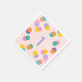 Meisje Eerste Verjaardag Kleurrijke Confetti Servet (Hoek)