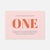 Meisje Eerste Verjaardag Moderne Pastel Roze Kaart