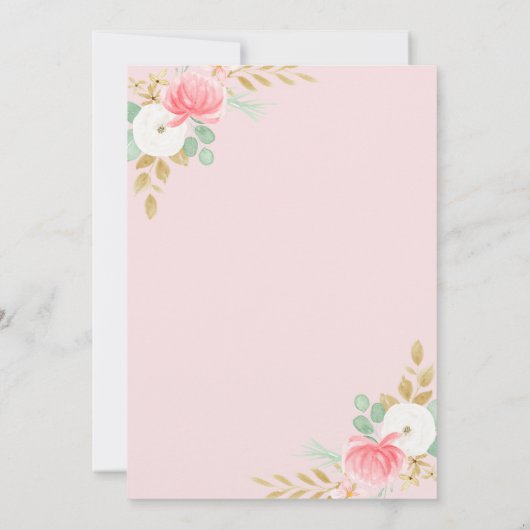 Meisje eerste verjaardag Roze bloemenfoto Kaart (Achterkant)