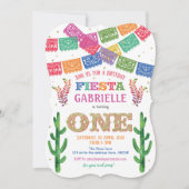 Meisje Eerste Verjaardag Uitnodiging, Mexicaans, F Kaart (Voorkant)