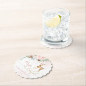 Meisje eerste verjaardag winter Een-hert-vol verja Kartonnen Onderzetters (Insitu)