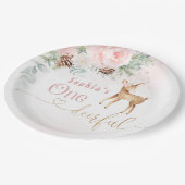 Meisje eerste verjaardag winter Een-hert-vol verja Papieren Bordje (Gekanteld)