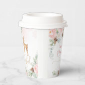 Meisje eerste verjaardag winter hert blush roze papieren bekers (Rechts)