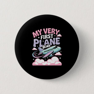 Meisje eerste vlucht kinderen vliegen voor de eers ronde button 5,7 cm
