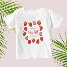 Meisje Eerste Zomer Aardbei 1e Verjaardag