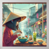 Meisje eet foto Vietnam Poster (Voorkant)