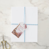 Meisje Eiffeltoren Parijs 1e verjaardag Cadeaulabel (Met Touw)